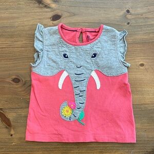 Mini Boden Pink Elephant Tee, 3-4T, EUC